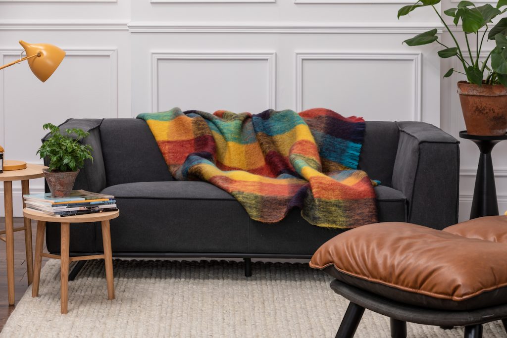 Foxford Multi Color Block Mohair Blanket Skellig Gift Store Waterville