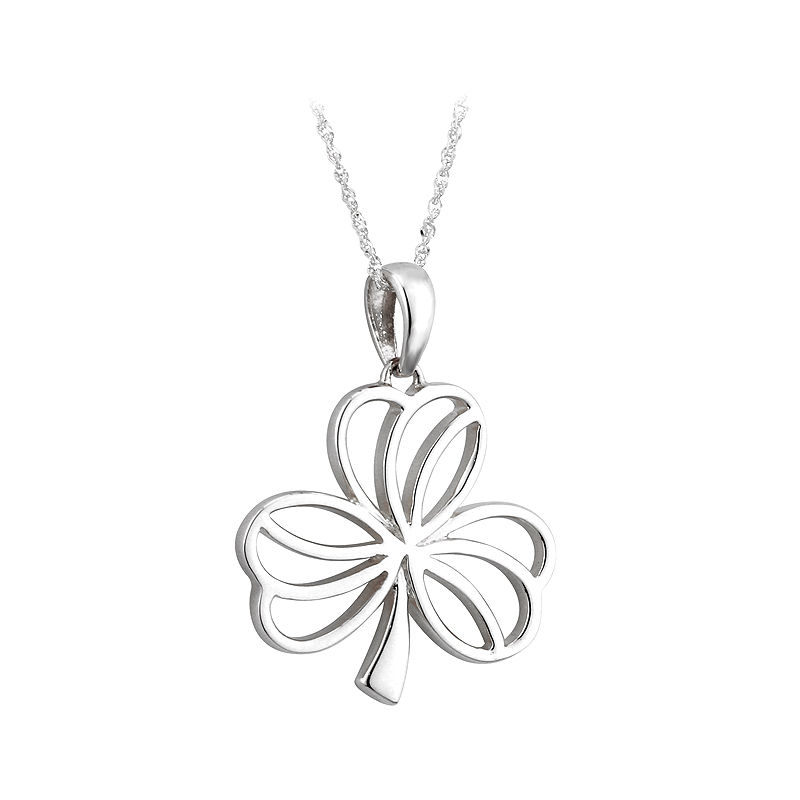 White Gold Shamrock Necklace Flash Sales, 52% OFF | www ...