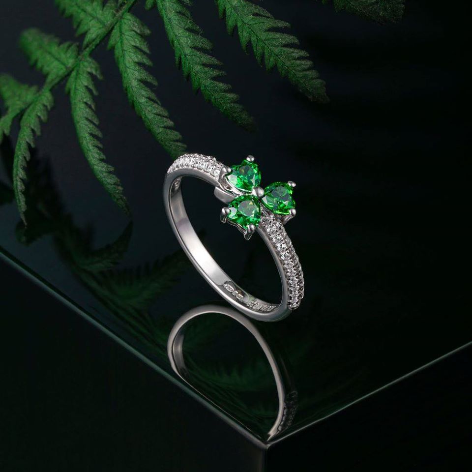 green cubic zirconia ring