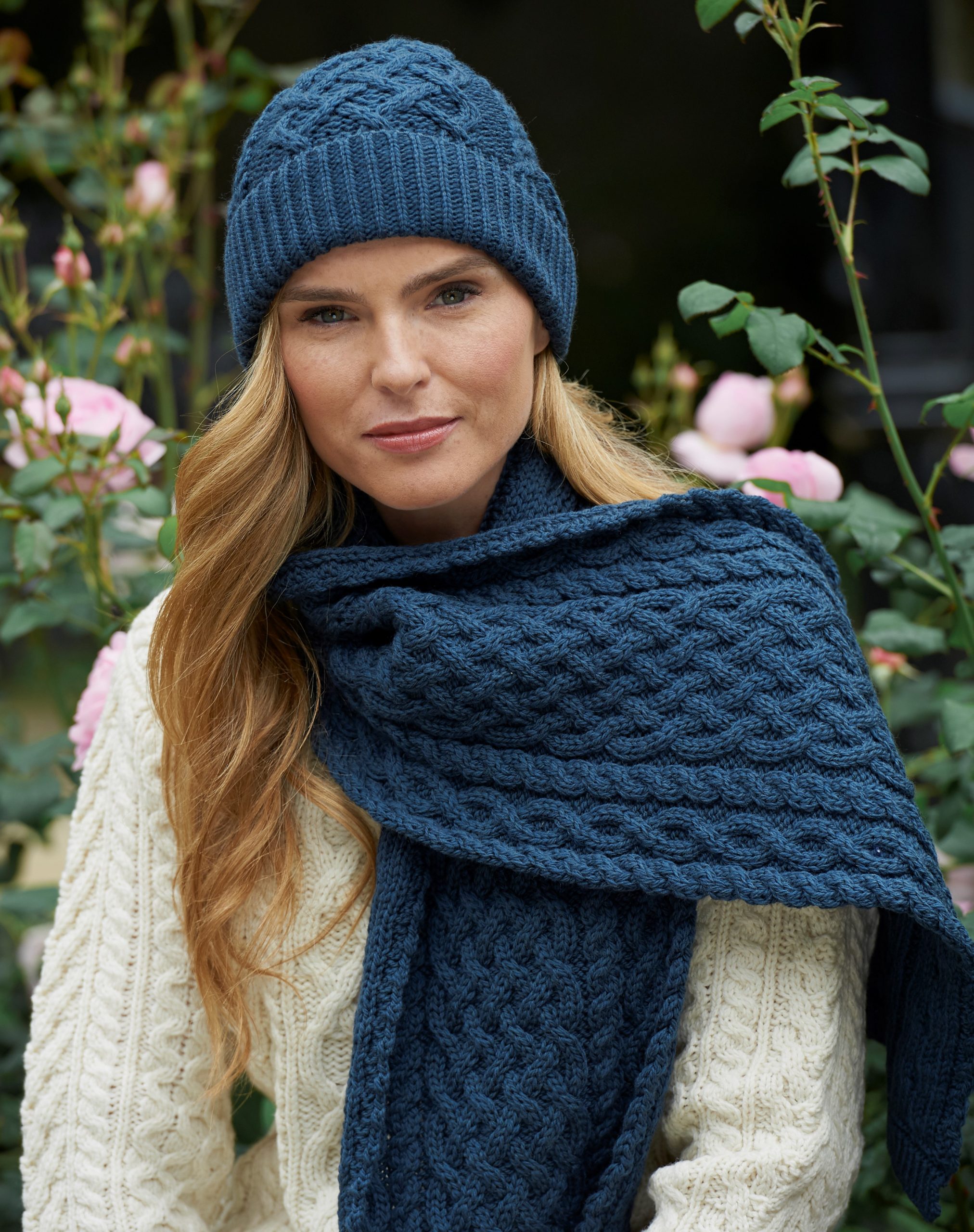 merino wool scarf and hat set