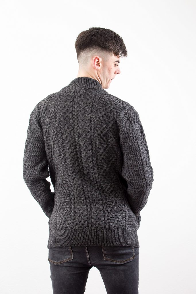 merino wool full zip sweater