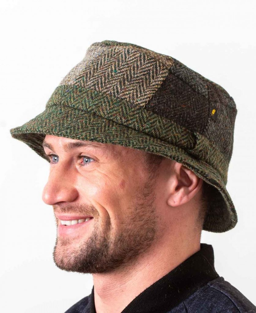 Donegal Tweed Bucket Hat Green Hatman Of Ireland
